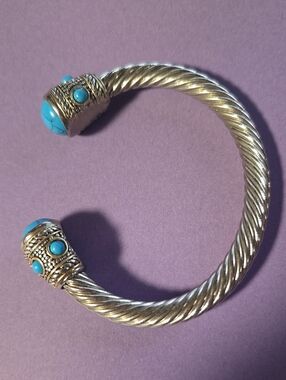 Cuff Silver And Turquoise Bracelet